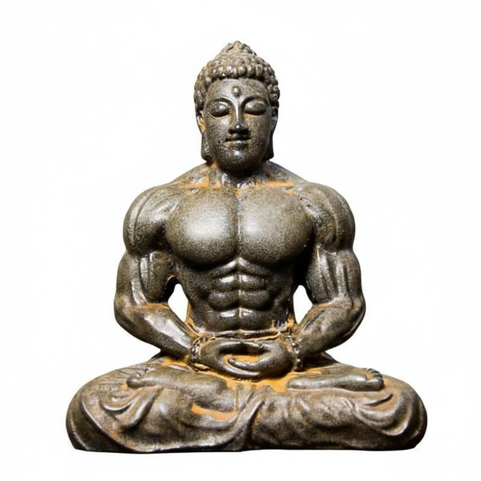 Muskel-Buddha-Statue Kreatives Design Bodybuilder-Buddha-Figur Vintage-Stil Meditierender Muskelmann-Statue