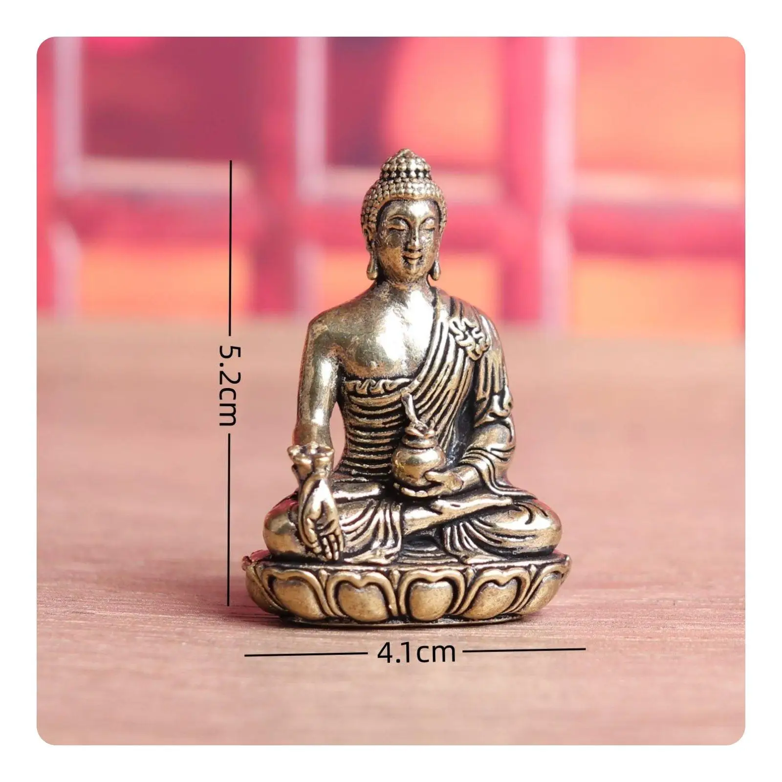 Meditierender Buddha-Statue, sitzende Buddha-Figur auf Sockel, handgefertigte Heimdekoration für Achtsamkeit