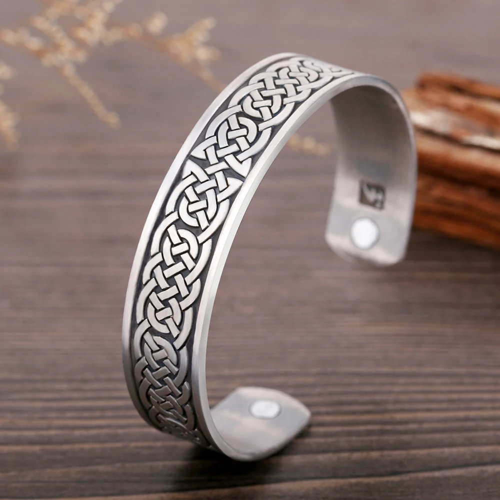 Skyrim Viking Talisman Gesundheit Armbänder Baum des Lebens Glück Knoten Runen Trinity Magnetische Manschette