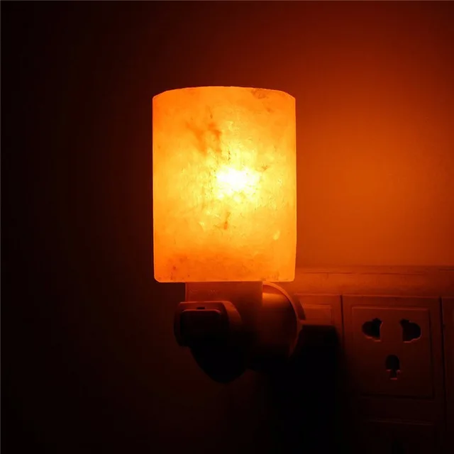 Himalaya-Salzlampe in warmweiß, natürlicher Kristall, handgeschnitztes Nachtlicht, Heimdekoration