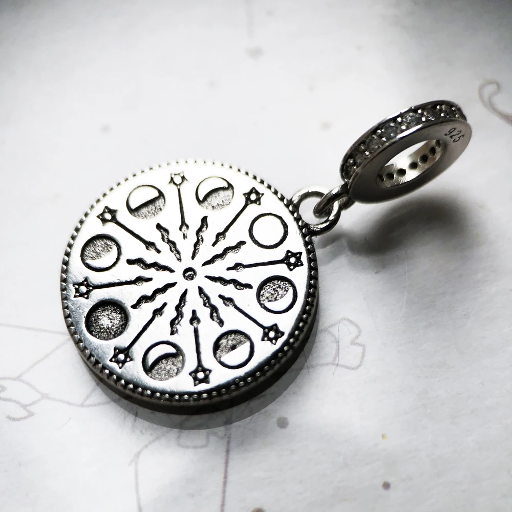 Mondphasen-Anhänger aus 925er-Sterlingsilber, baumelnder Charm – Bild 4