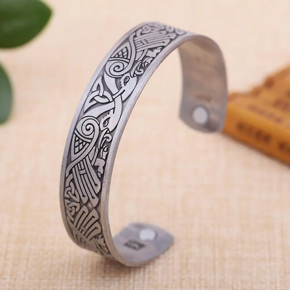 Skyrim Talisman Gesundheit Armbänder Baum des Lebens Glück Knoten Runen Trinity Magnet manschette Armreifen