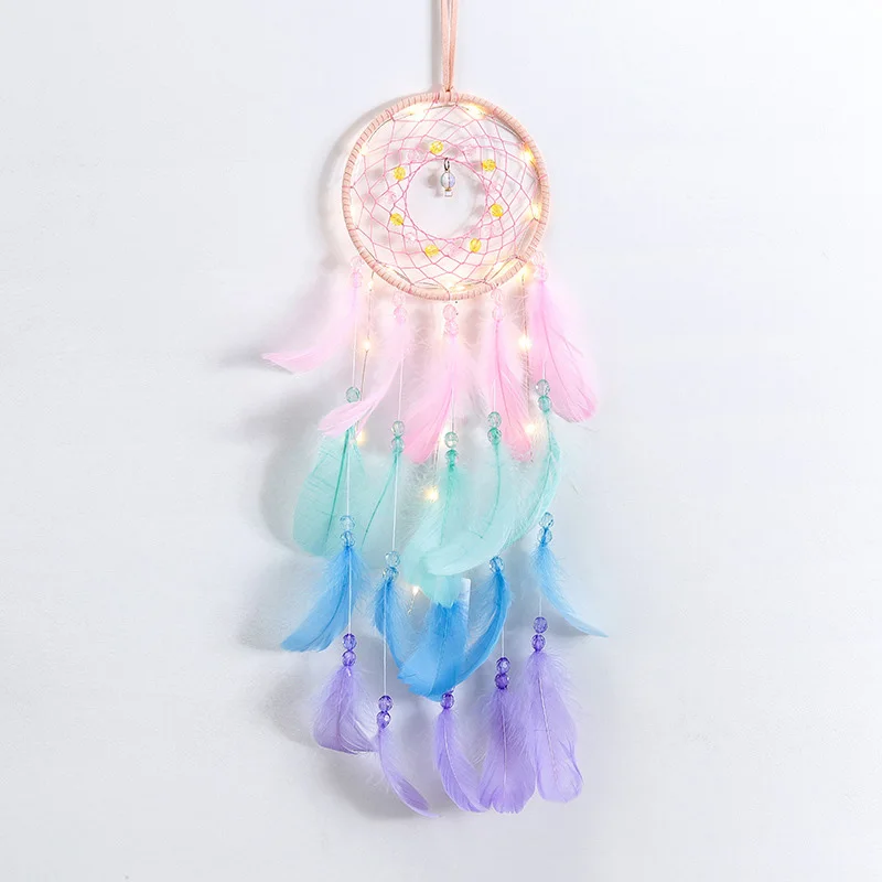 Bunte Wahre feather dream catcher leuchtet Kreative dreamcatcher mädchen praktische spezielle geburtstag