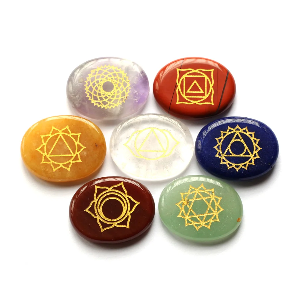 Vermögen erzählen Runes Divination Rune Stein Spirituelle Steine Natürliche Kristall Runestones (7 Stück)
