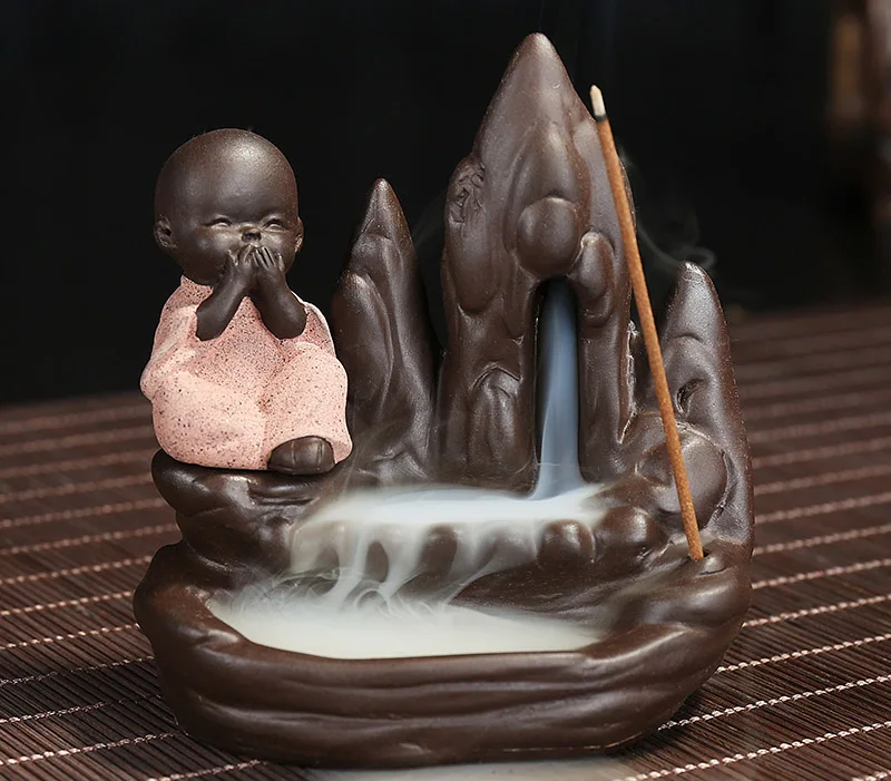 Weihrauch Brenner, Kreative Wohnkultur Der Kleine Mönch Kleine Buddha Räuchergefäß Rückfluss Weihrauch Brenner