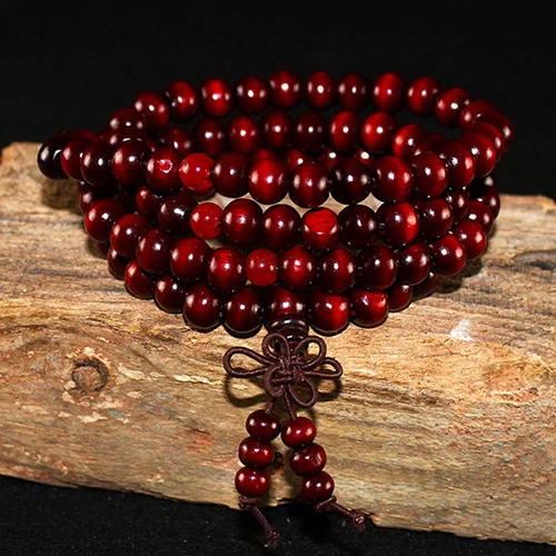 108 Perlen Sandelholz buddhistische Buddha Meditation Holzperlen Mala Armband fĂŒr Frauen MĂ€nner Gebet
