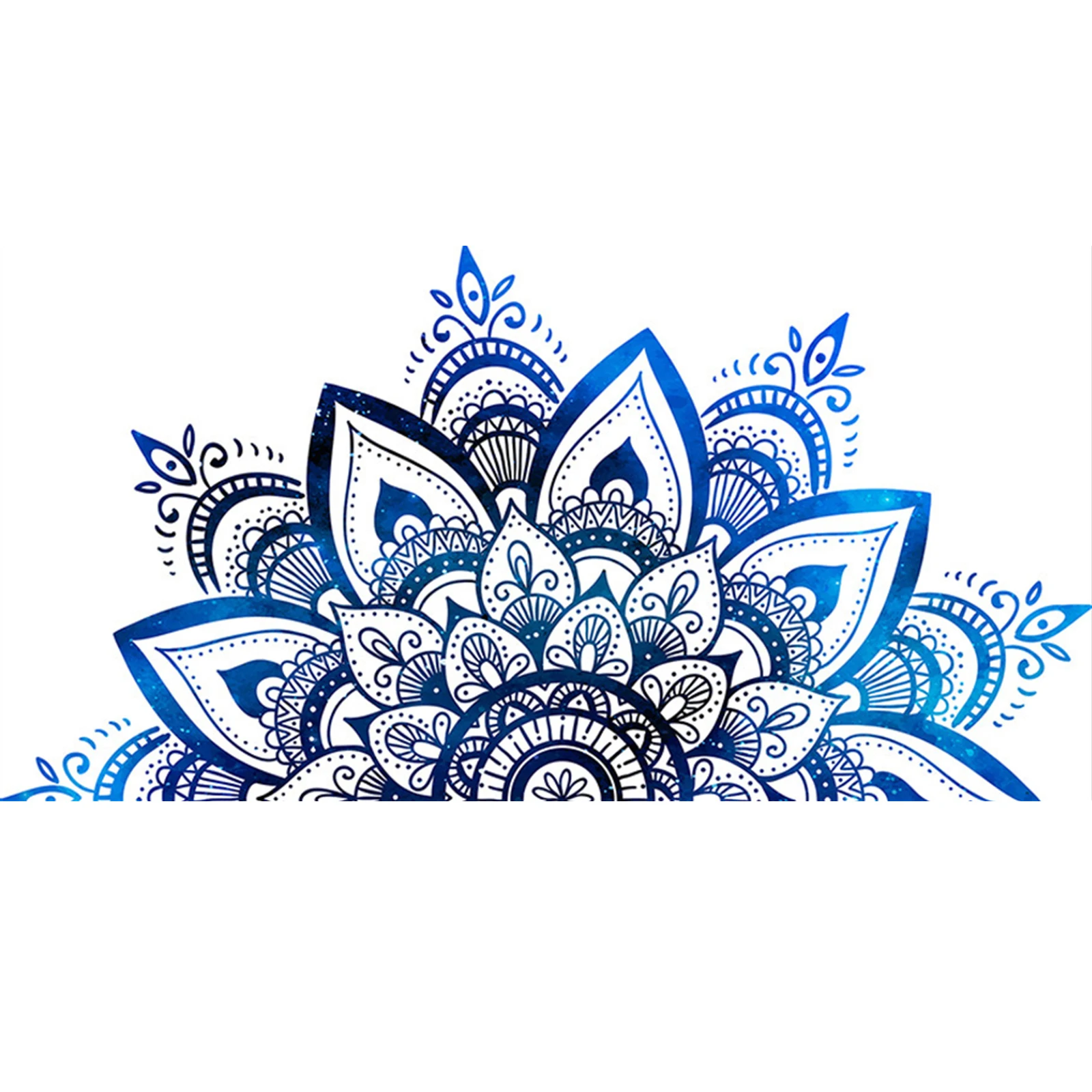 Vinyl-Wandaufkleber mit Mandala-Lotusblüten und Datura-Motiven für flache Wände, Glasoberflächen, Türen