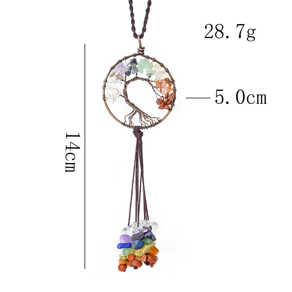 Natürliche Kristall Halbedelstein Baum des Lebens Quaste Anhänger Talisman Hause Garten Hängen Schmuck