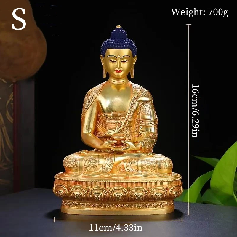 Amitabha Buddha-Statue, buddhistischer Artikel, Hintergrundbeleuchtung, Messing, exquisite tantrische Altäre