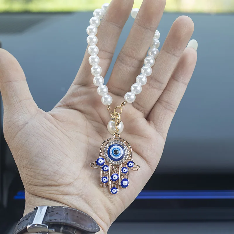 Böser Blick Hamsa Hand Auto-Anhänger Schlüsselanhänger Amulett Glücksbringer Deko-Geschenke