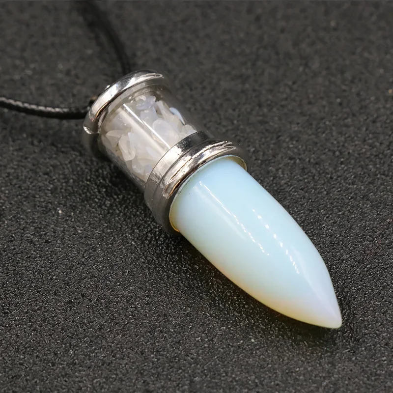 Naturstein Anhänger Halsketten Amethyst Kristall Edelstein Stein Quarz Kies kugelförmige Pendel Reiki Heil