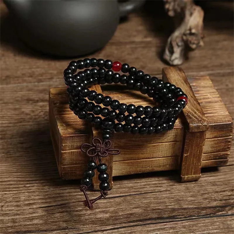 NatĂŒrliches chinesisches Sandelholz, 108 Gebetsperlen, Mala-Armband, Halskette, 6 mm, buddhistischer