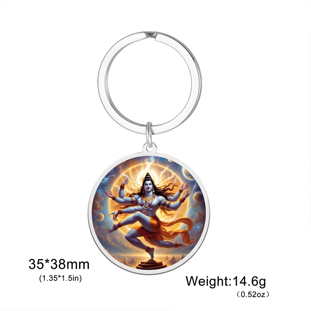 Dawapara Hindu-Gott Amulett Herr Ganesha Schlüsselanhänger Shiva Parvati Anhänger UV-Graviert Spirituelles