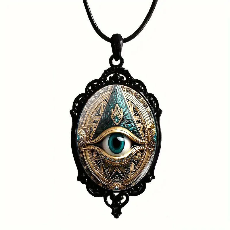 Gotische Augen-Halskette: Horus-Auge Schlüsselbeinkette, Dunkler Augen-Anhänger, Personalisierte