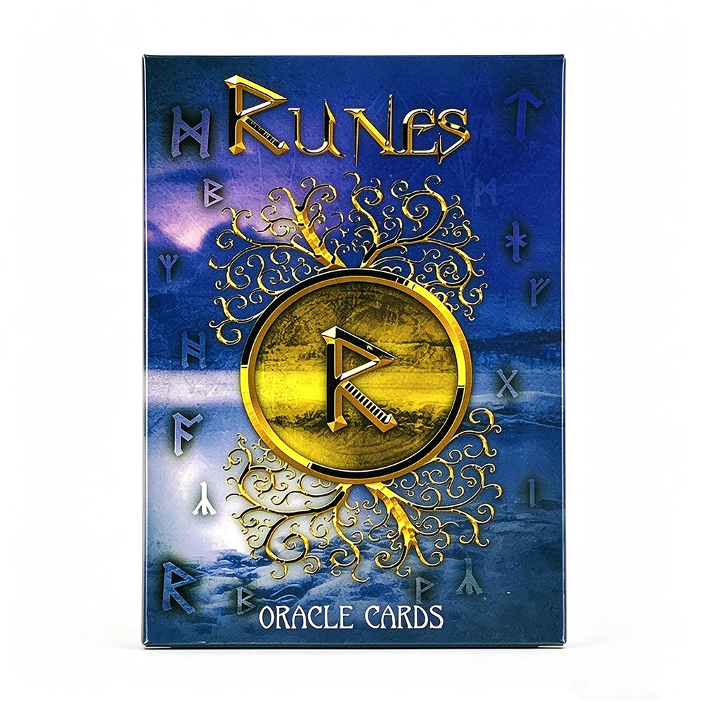 Runen-Orakelkarten, 24 Karten, nordisches Mythologie-Runensymbol-Orakel-Set, Meditations