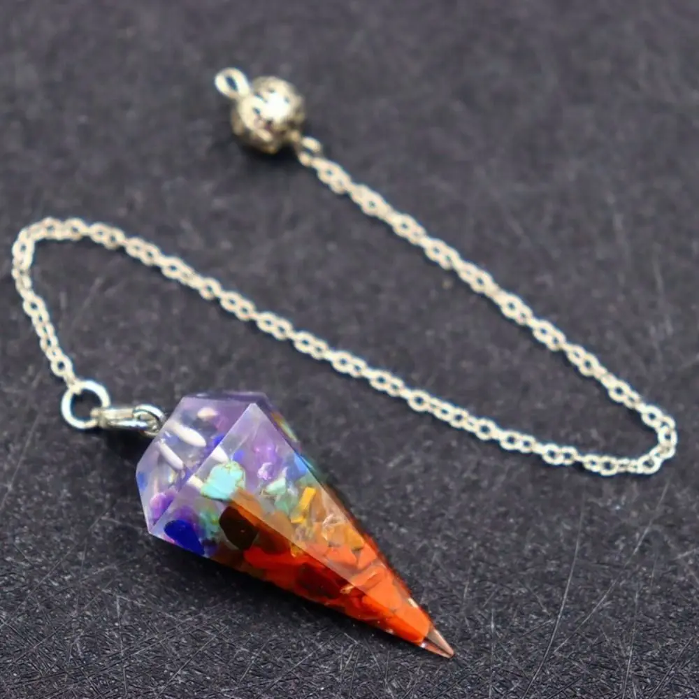 Modeschmuck Reiki Pendel Anhänger neues Design Geschenk 7 Chakra Orgonit Amulett Kette Sechseck Pyramide