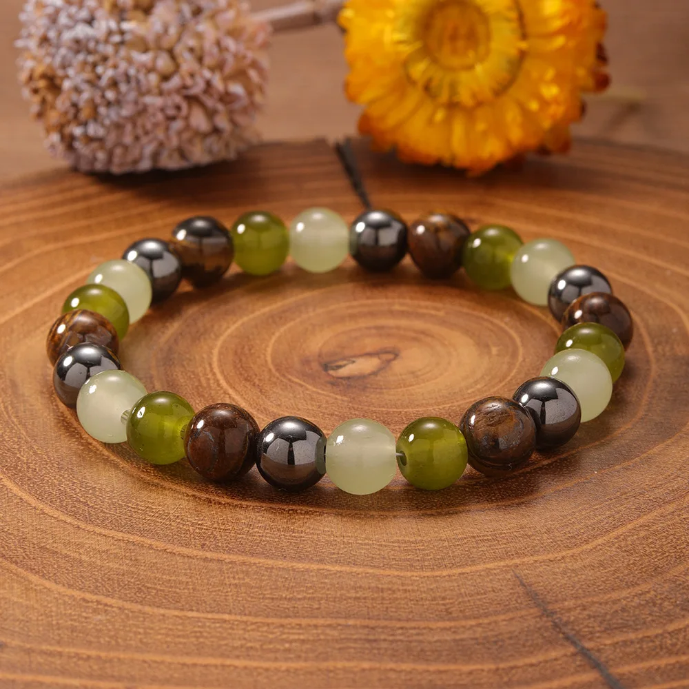 JD 8mm Armband zur Symbolisierung von Erfolg und Wohlstand, Reiki-Heilarmband im Bohemian-Stil aus Glas
