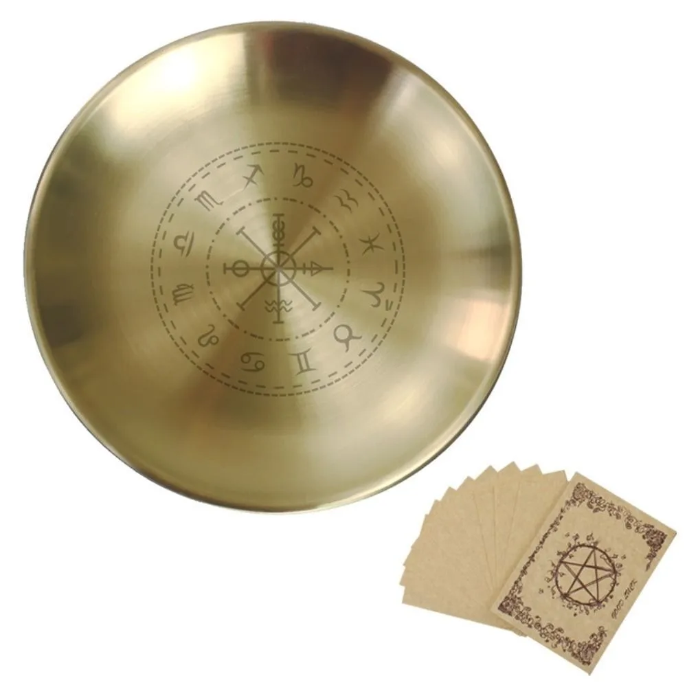 Pentagramm-Altar-Ritual, brennender Halter, Platte, 14 cm, langlebige Altarschale, Edelstahl