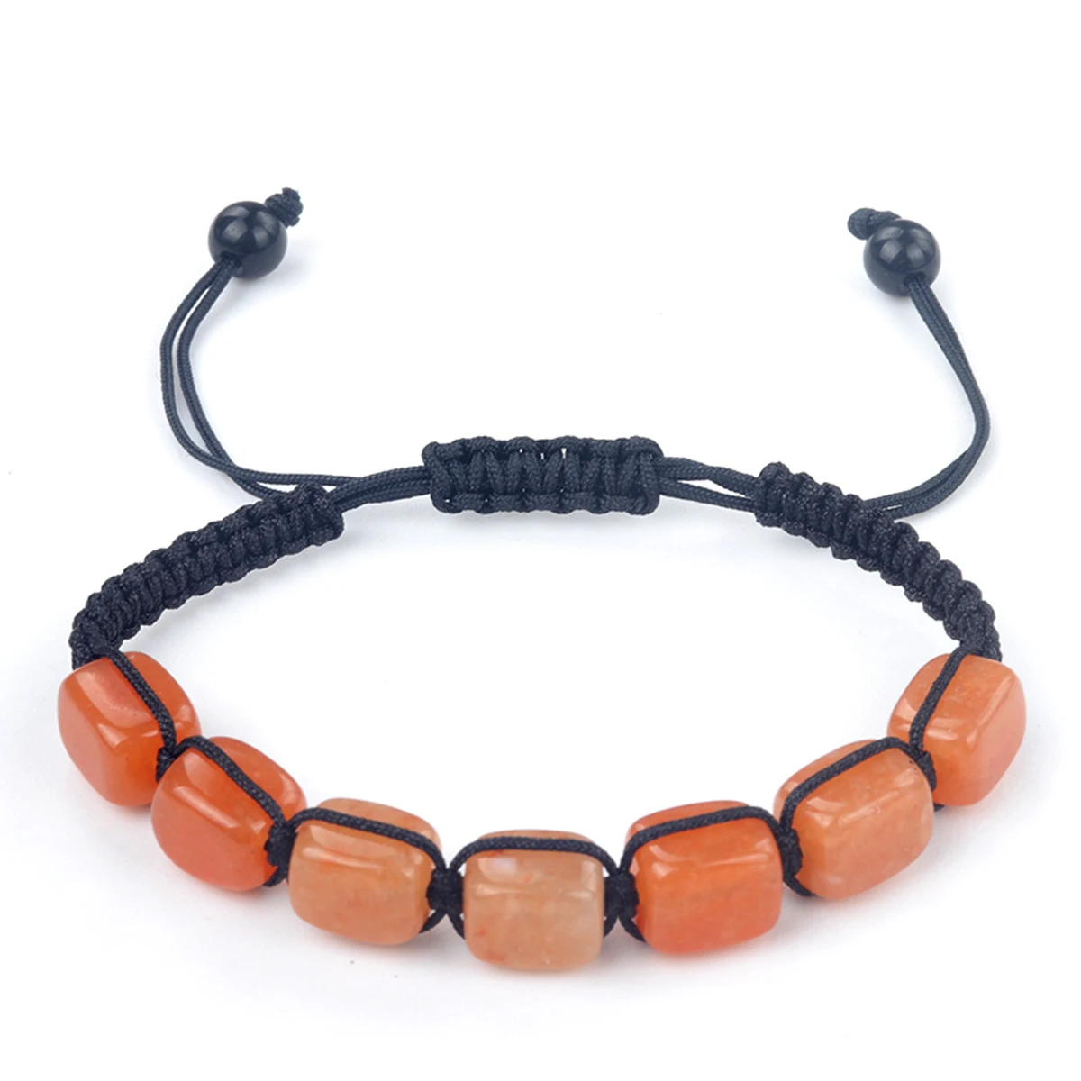 Quadratische Perlen 7-Chakra-Behandlung Kristall-Armband Yoga Stein verstellbares Armband Meditation