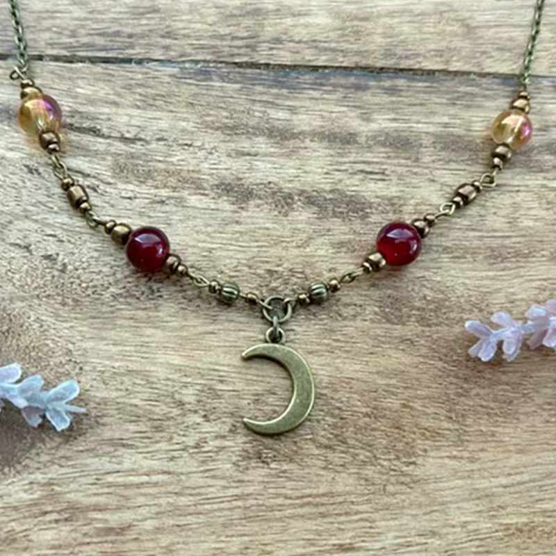 Vintage himmlische Mondphase Halsband Halskette Boho Gothic Hexe Luna kurze Halskette Schmuck für Frauen