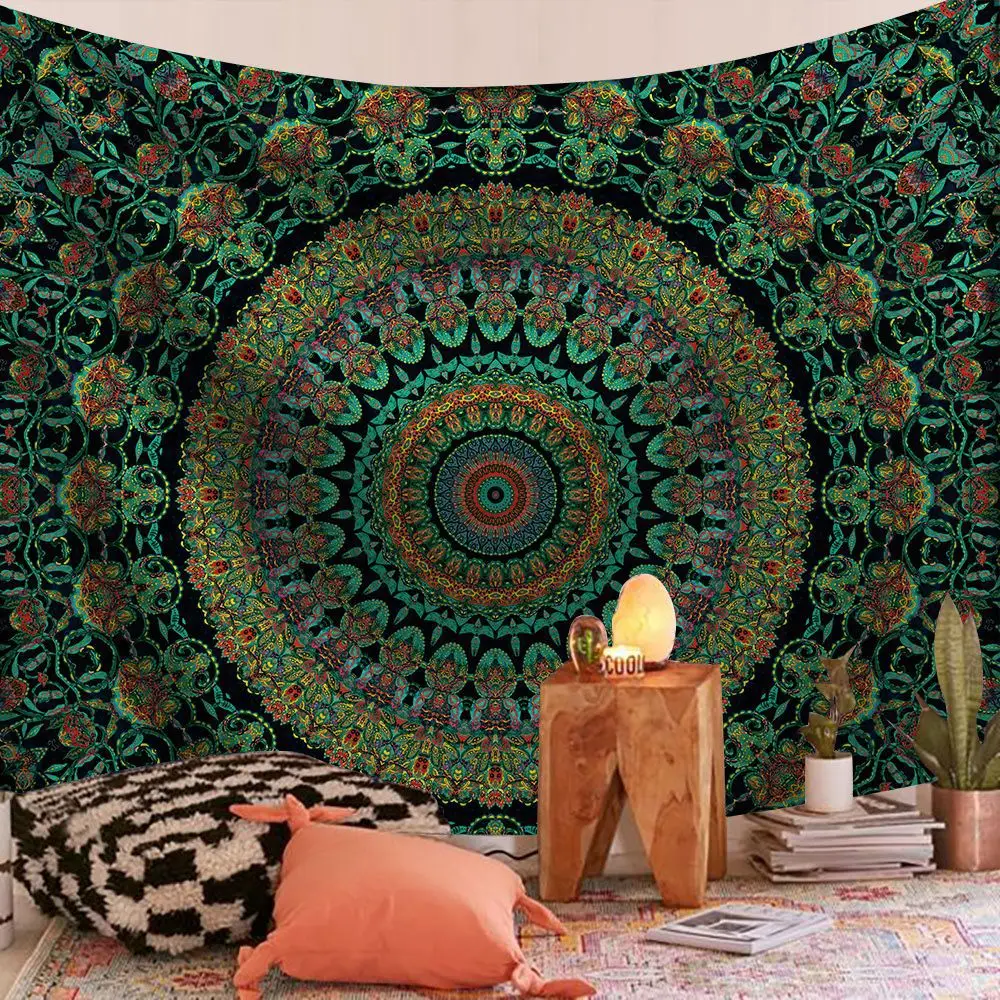 Indischer Mandala Wandbehang Wandteppich Boho Wandtuch Wandteppiche Dekor Psychedelic Hippie Böhmen