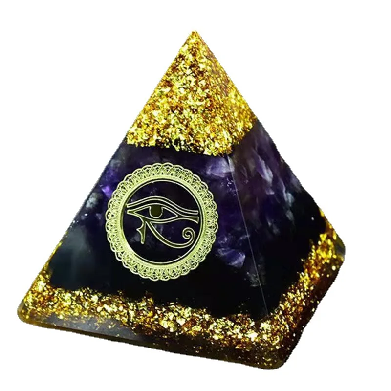 5/8/10/13/15 cm Auge Gottes Energie Harz Sternzeichen Pyramide Naturkristall Orgonit Weisheit Meditation Dekor
