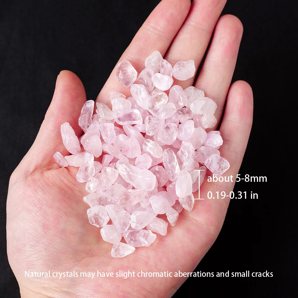 100 gr/beutel Natürliche Steine Rosenquarz Material Kristall Kies Stein Chips Erz Mineralien Reiki Probe