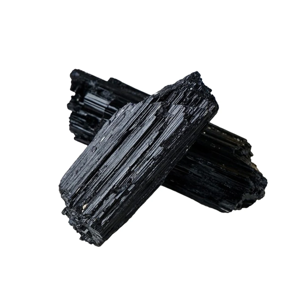 Natürlicher schwarzer Turmalinkies, rohes Erz, unregelmäßiges Kristallmineralprobe