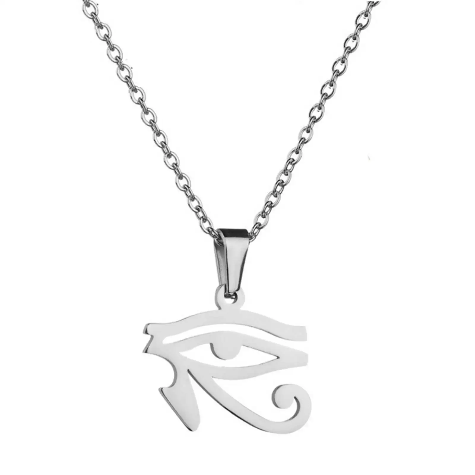 Halskette mit Anhänger „Das Auge des Horus“ für Damen und Herren, Amulett, altes Ägypten, Edelstahl, Schmuck