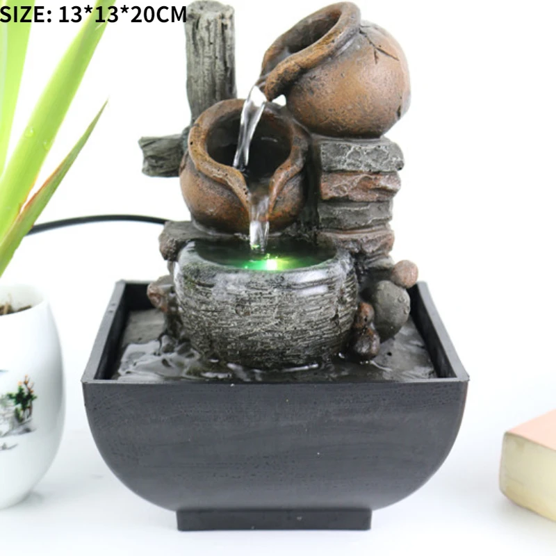 3-stufiger Tischbrunnen für den Innenbereich, Wasserfall, Entspannungs-Zen-Meditations-Desktopbrunnen