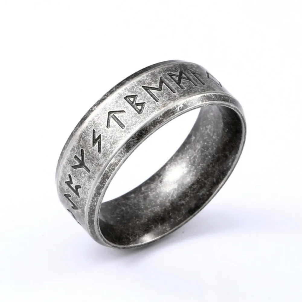 Europa und die Vereinigten Staaten Neue Vintage Viking Rune Antike Ring Herrenmode Trend Retro Punk Party
