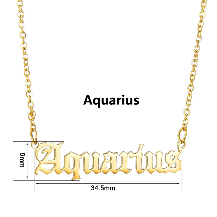 Mode 12 Sternzeichen Halskette Schmuck Edelstahl trüben frei 18 Karat Gold Silber Farbe Horoskop Anhänger