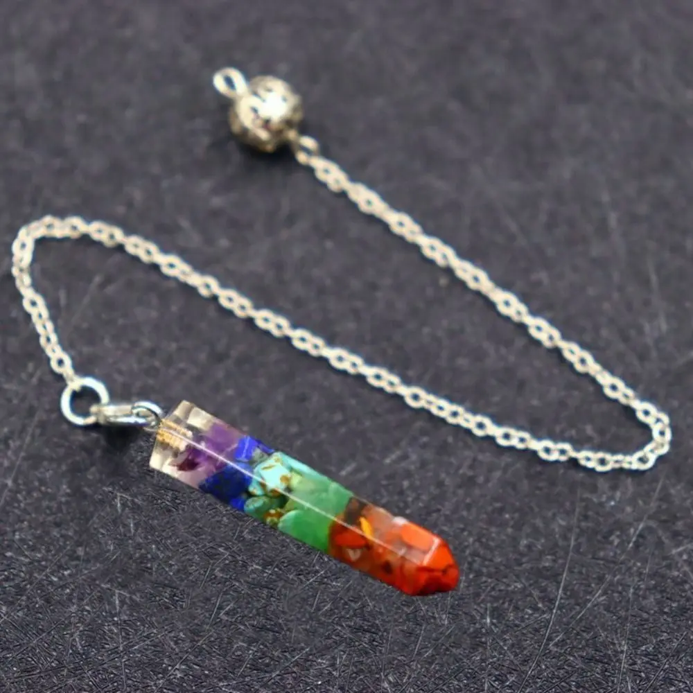 Design 7 Chakra Orgonit Reiki Pendel Anhänger Geschenk Modeschmuck Amulett Kette Naturstein