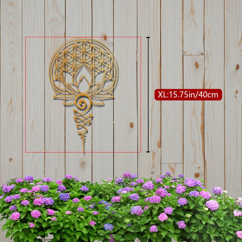Mandala Metall-Wandkunst 15,75 Zoll, Lotusblume Sri Yantra Spirituelle Meditations-Yoga-Dekoration