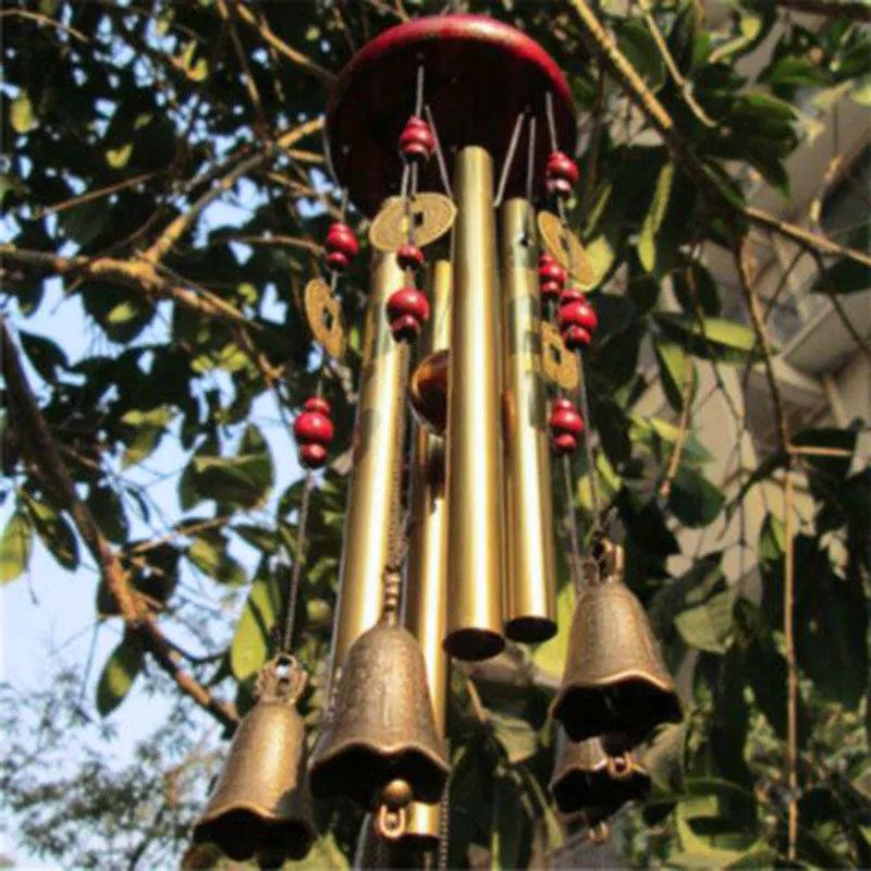 Große Windspiel-Röhren, Glocken, Holz + Metall, Kirchenglocke, für den Außenbereich, Innenbereich, Haus