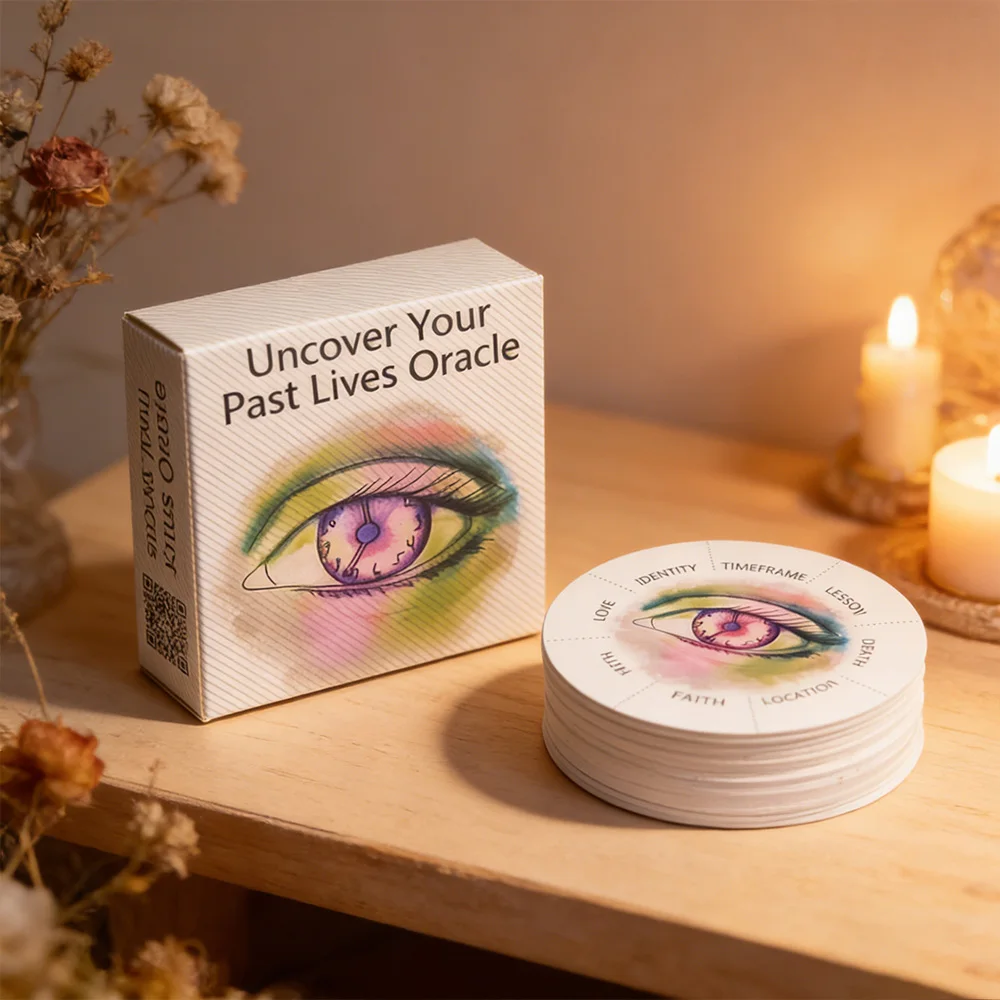 Orakelkarten zur Entdeckung Ihrer Vorgängerleben, rundes Tarot-Deck, Wahrsagewerkzeug (87 Stück)