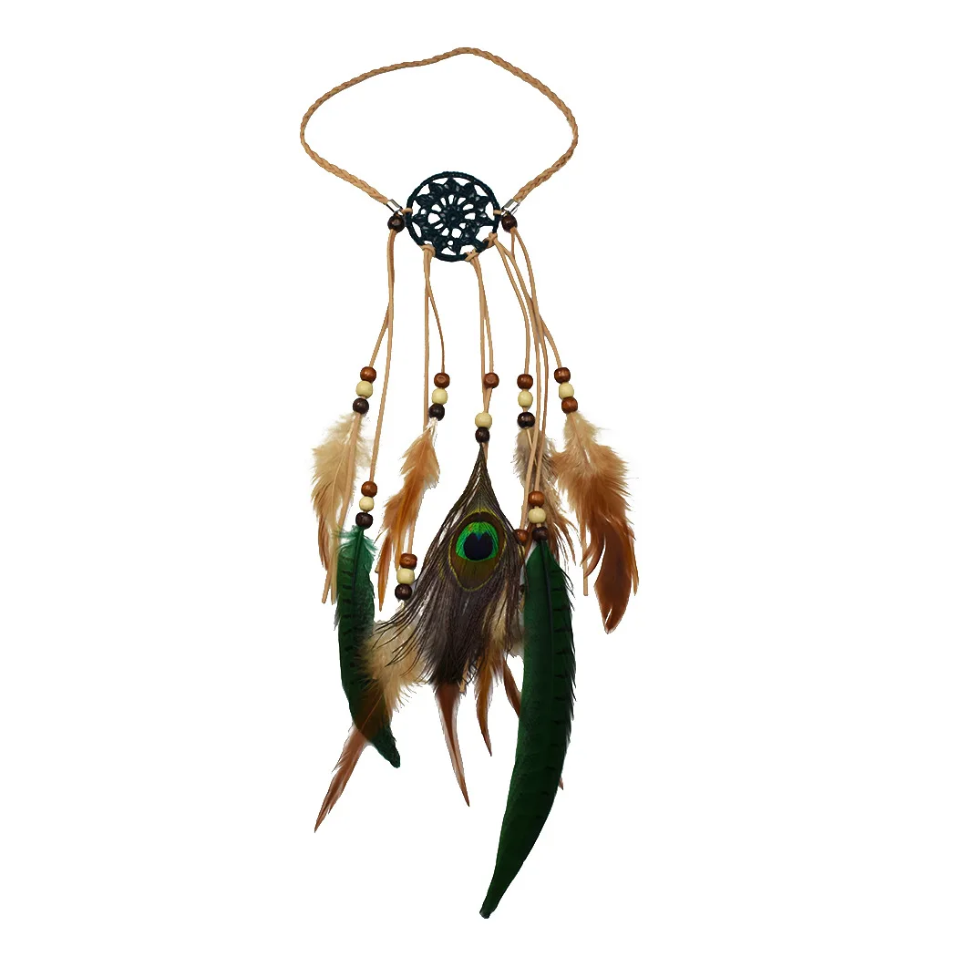 Bohemischer Traumfänger-Schmuck, Feder-Haarreifen, Hippie-Kopfschmuck, Damen-Haaraccessoires