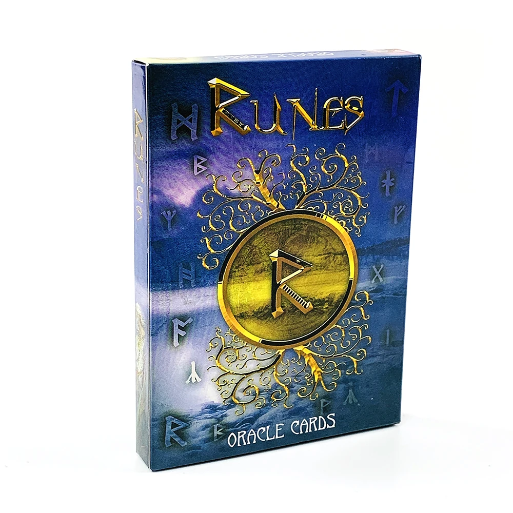 Runen-Orakelkarten 24 Karten Nordische Runen-Orakelkarten Mystisches Wahrsage-Deck Kartenspiel für spirituelle