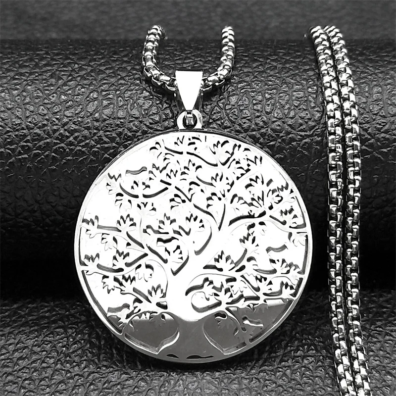 Baum des Lebens Anhänger Halskette für Frauen Männer Edelstahl Gold Silber Farbe Liebe Amulett Kette Schmuck
