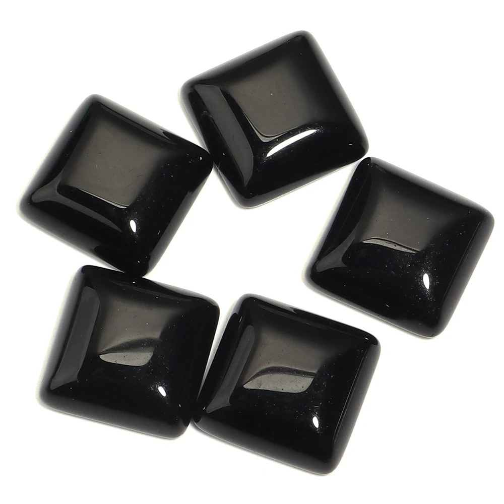 16mm Platz Flatback Naturstein Perlen Achat Türkis Tigerauge Kristall Cabochon Perlen Für Schmuck (5 Stück)