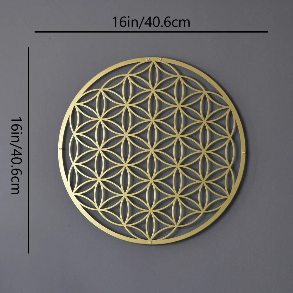 Ramadan&Eid Spezielle Blume des Lebens Metall-Wandkunst für Schlafzimmer- und Wohnzimmerdekoration