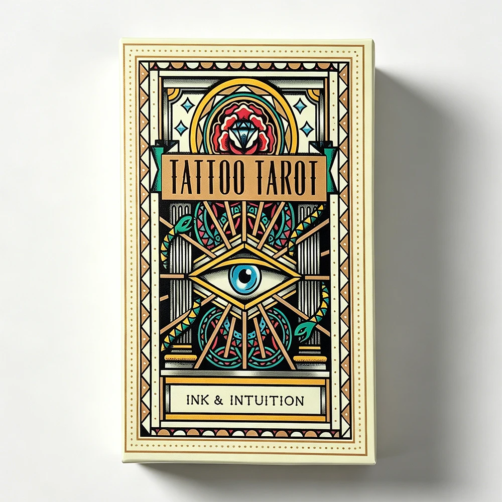 Die Tattoo-Tarotkarten, ein 78-teiliges Orakel-Deck, englische Visions Divination Edition, Brettspielkarten
