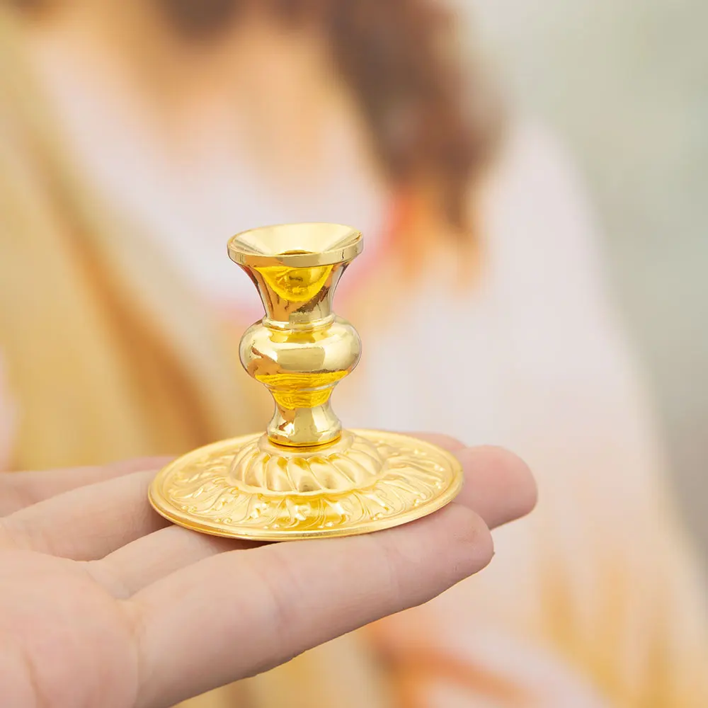 HTISOK Gold Kerzenhalter im Kirchenstil, Vintage-Antik-Altar-Dekoration für Hochzeiten, Weihnachten