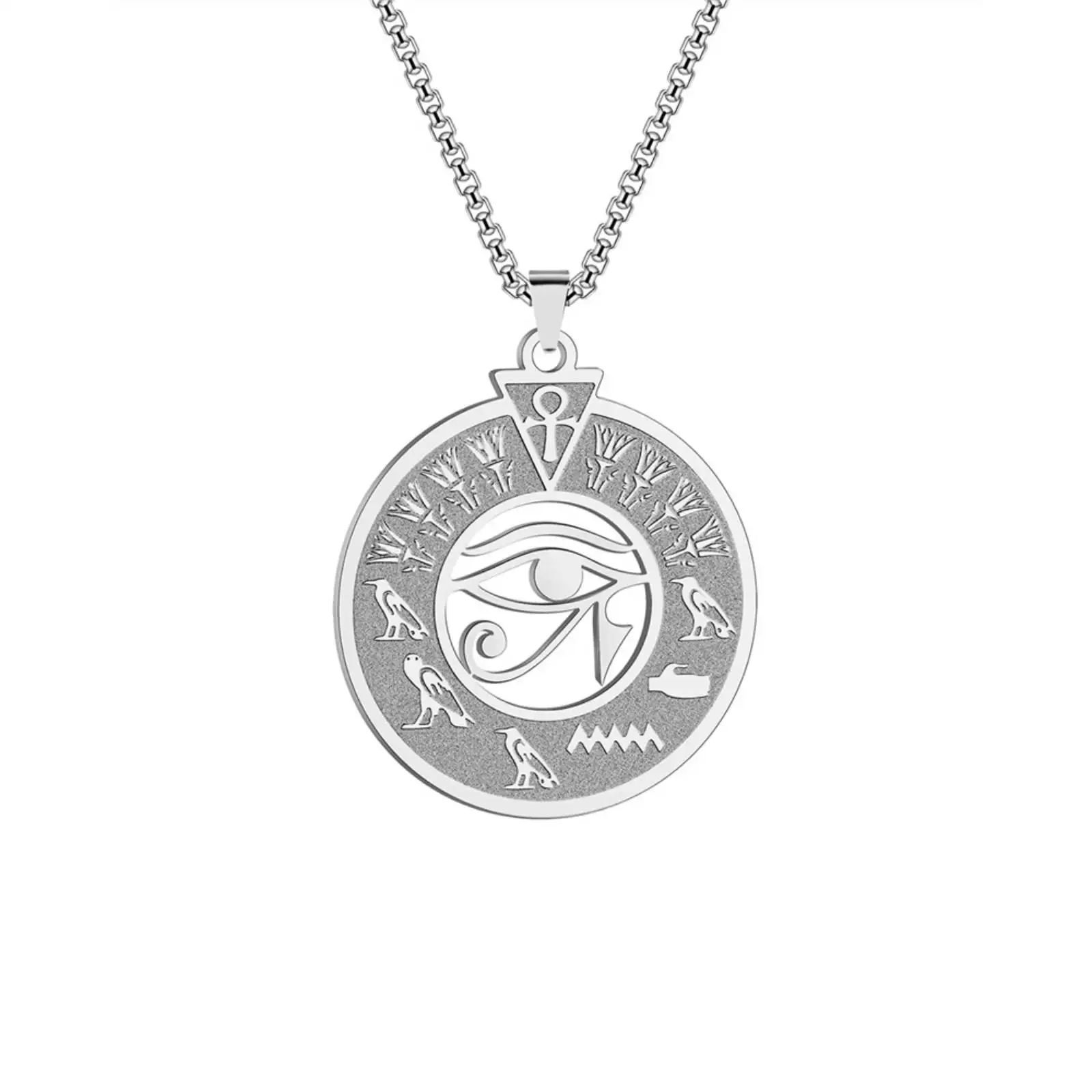 Altes Ägypten Auge des Horus Anhänger Halskette für Damen Herren Amulett Geschenke Edelstahl Schmuck