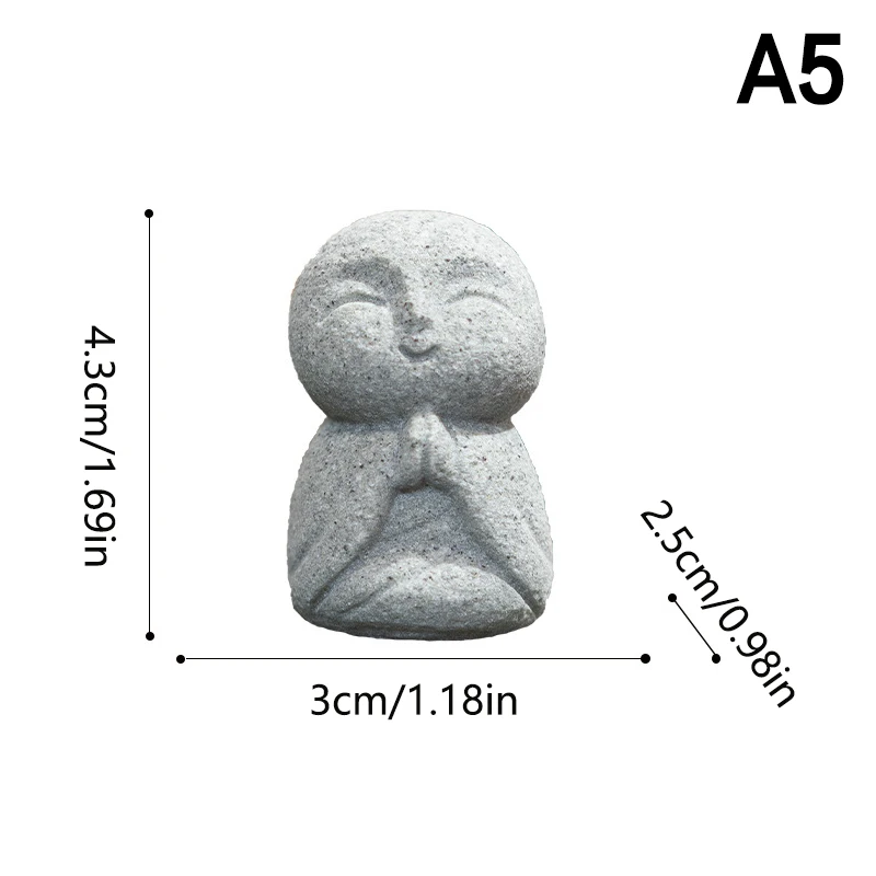Buddha-Statuen Niedliche Kleine Jizo Buddha-Skulpturen Gartenfiguren Japanischer Buddha Ksitigarbha Aquarium