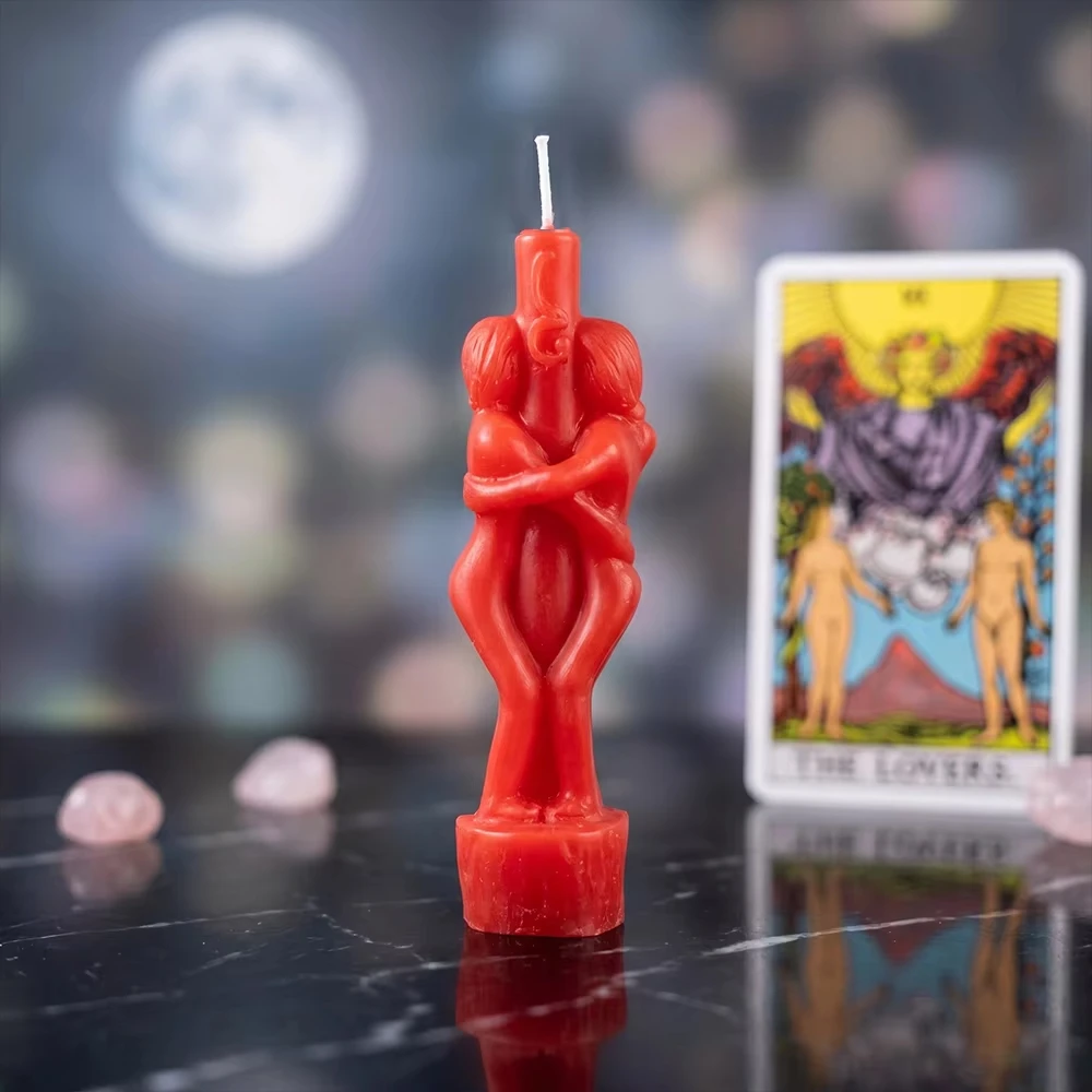 Buddha Ritual Kerze Esoterische Kerzen Paar Liebhaber Wunsch Beten Kerzen Rot Farbe Männlich Weiblich