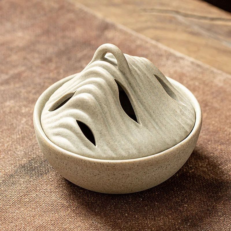 Keramik-Berg-Räucherstäbchenhalter mit Rückflussfunktion für Sandelholz, für Zuhause, Teezeremonie, Meditation