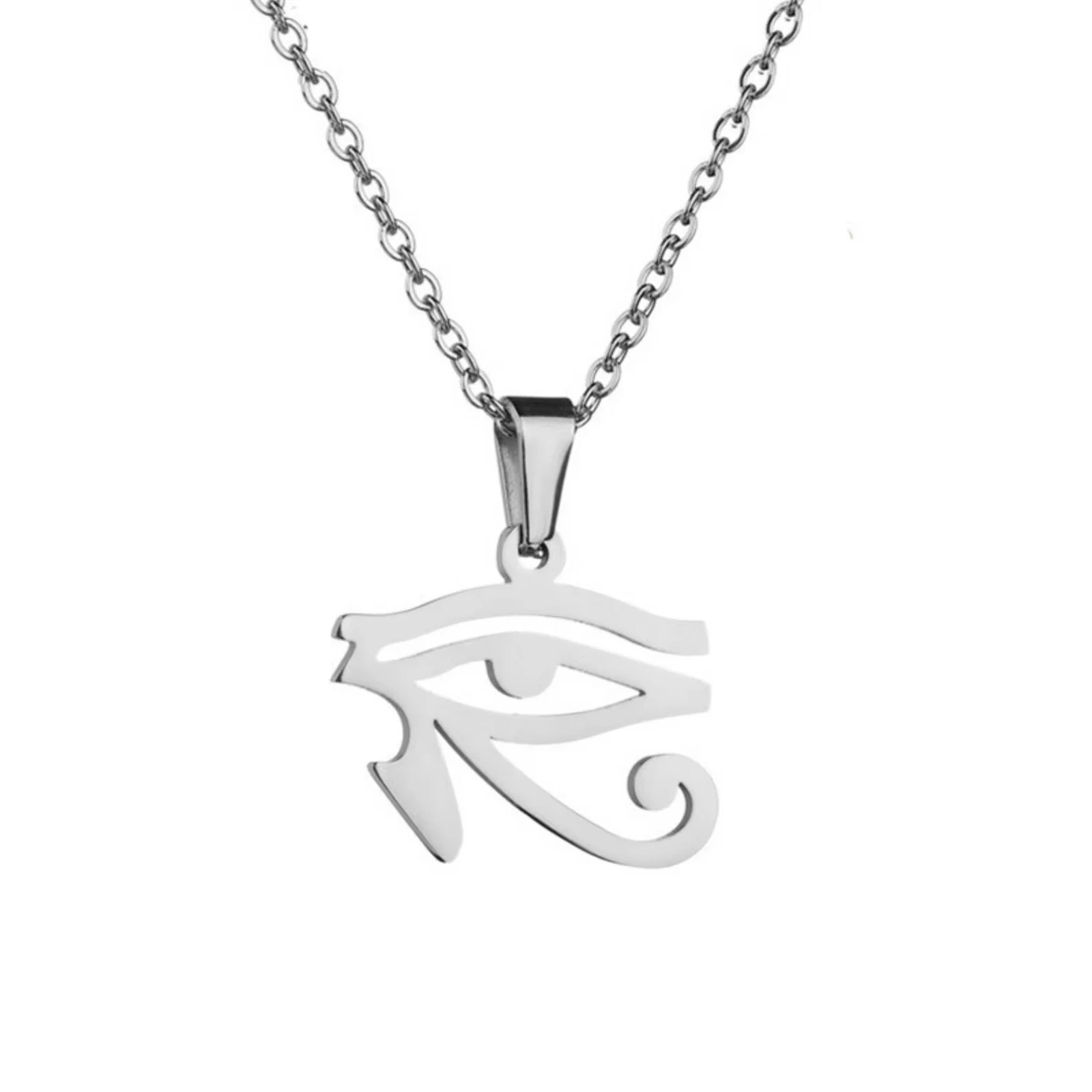 Edelstahl-Halskette mit Horusauge-Anhänger, Altägyptisches Symbol, Schmuckgeschenk für Männer und Frauen