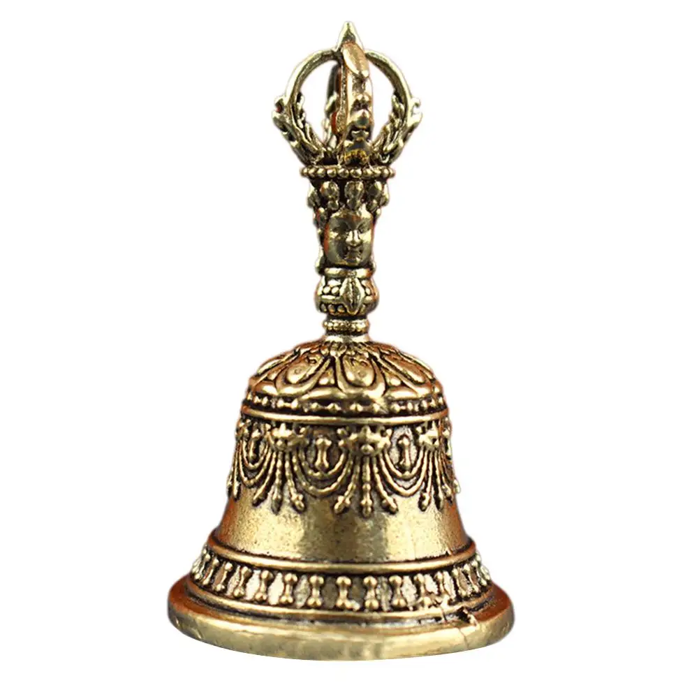 Messingglocke im tibetischen Stil, Handglocke für Abendessen, Hochzeit, Klassenzimmer, tibetische Meditation