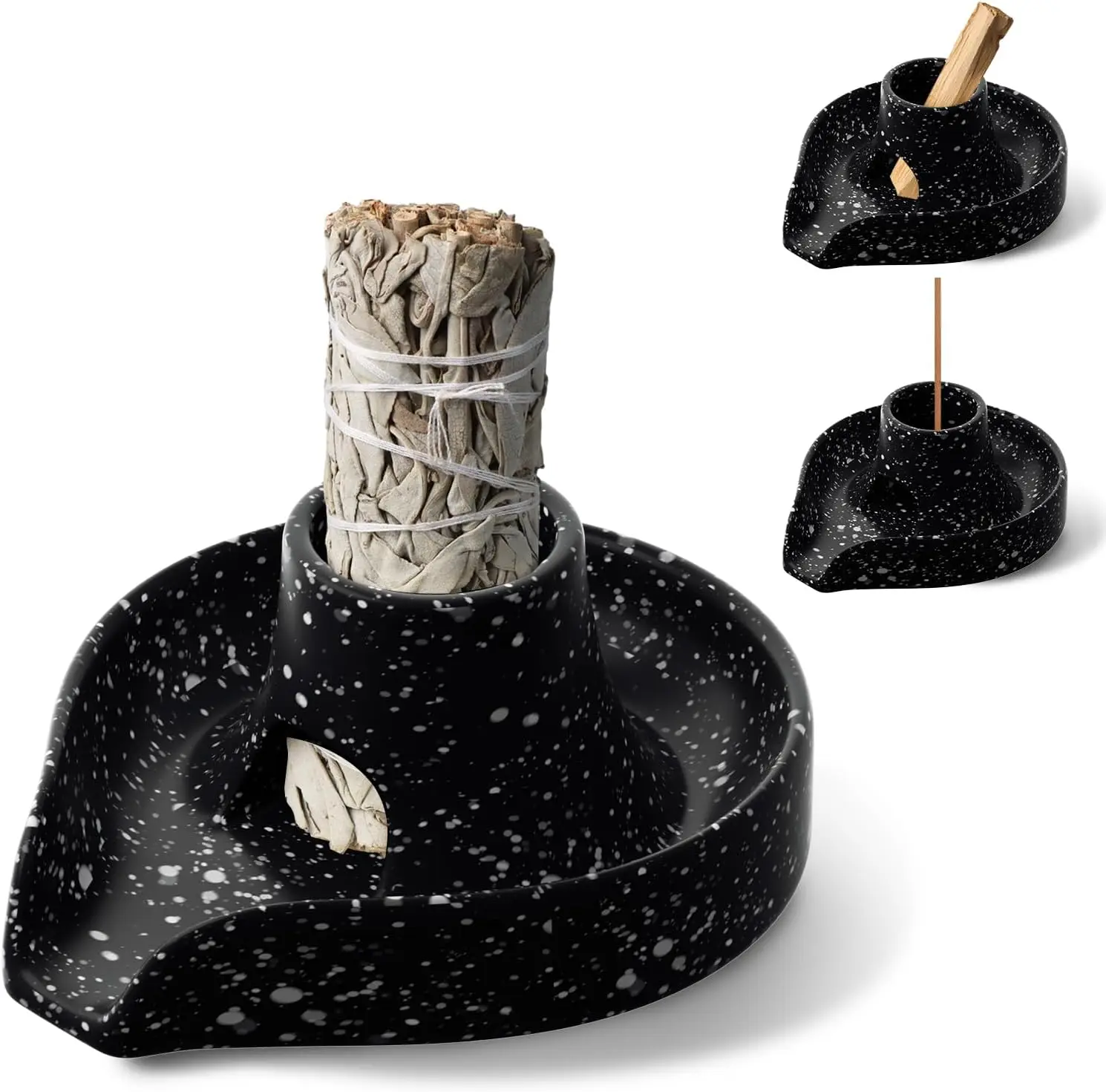 Keramik Palo Santo Sticks Halter Salbei Wischhalter Räucherstäbchenhalter mit Aschefänger Tablett